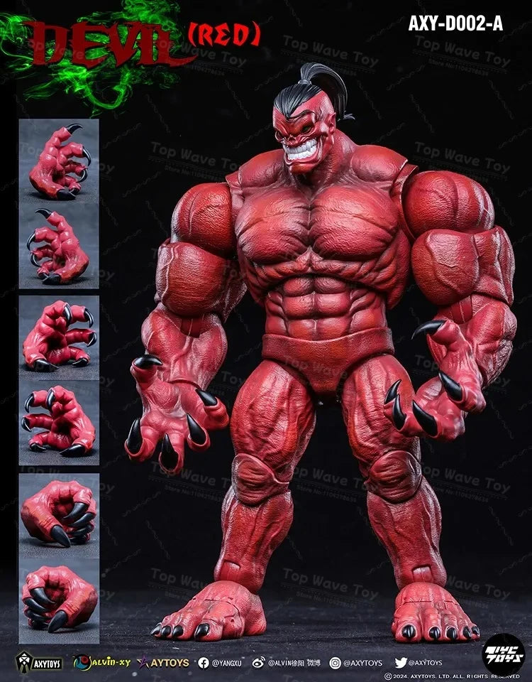 AXYTOYS 1/12 Scale Unpainted Demon Figure – Stunning Crimson Model