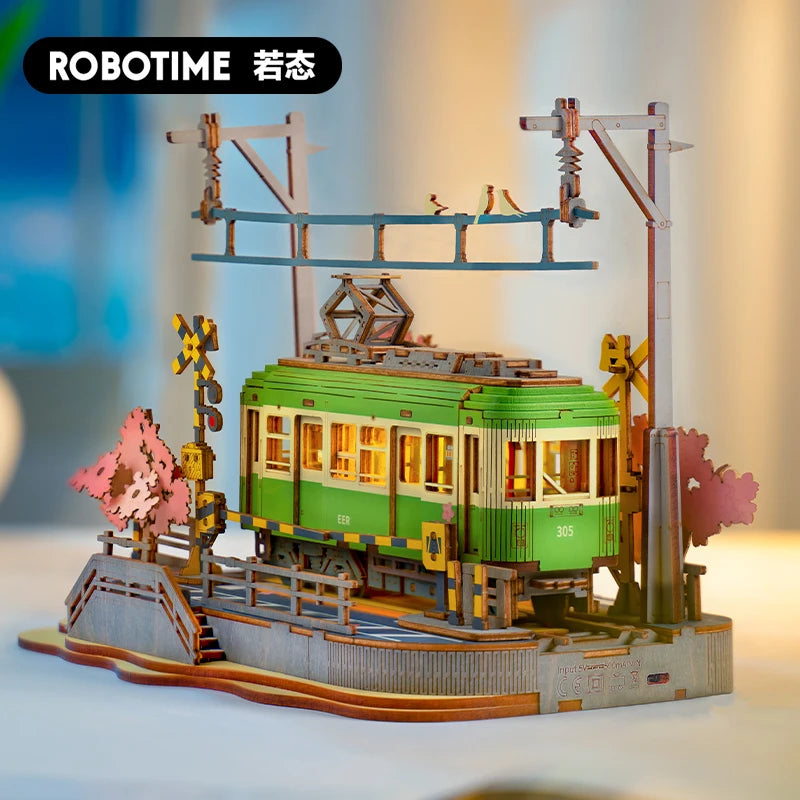 Robotime Sakura Journey 3D Wooden Puzzle Car - Creative Eco-Friendly Fun