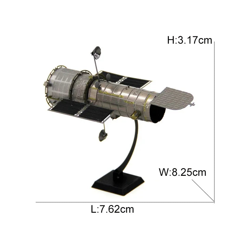 3D Metal Spacecraft Puzzle - Hubble Telescope & Mars Rover Model