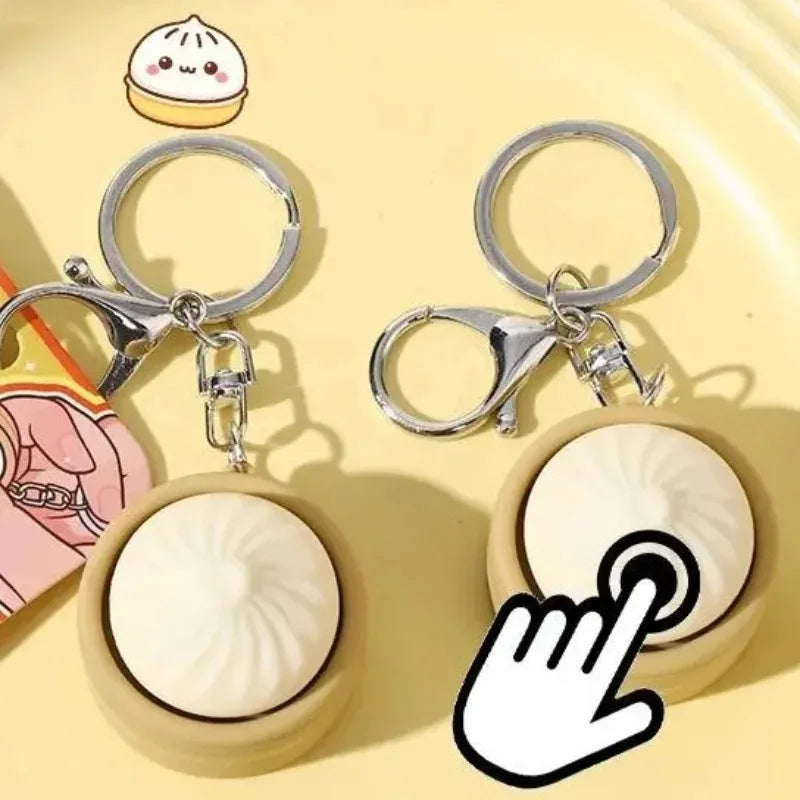 Cute Decompression Bun Keychain - Stress Relief Fun Gifts (1/2/4pcs)