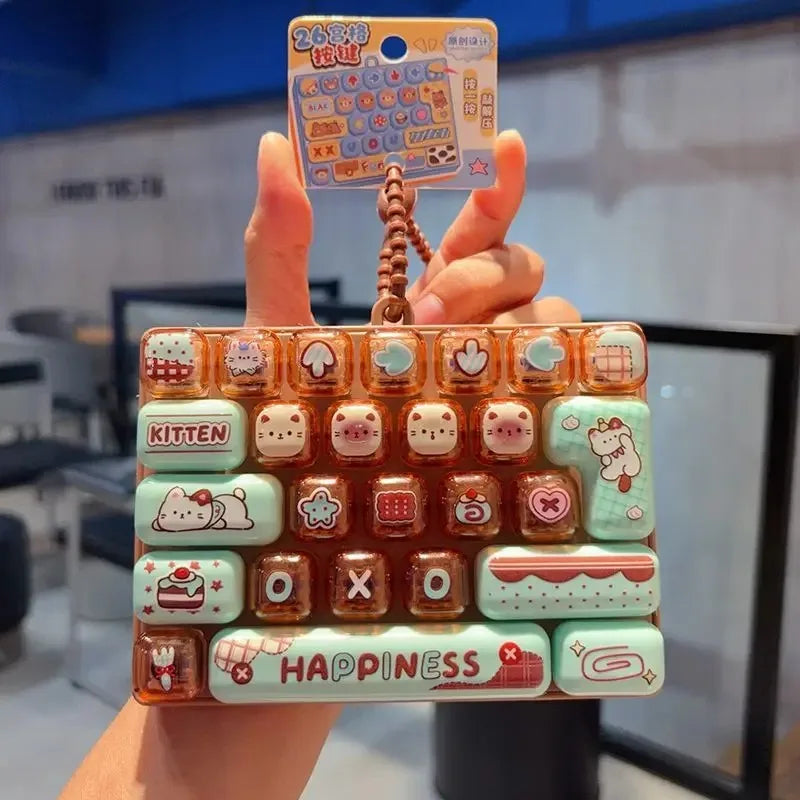 Cute 26-Key Stress Relief Fidget Toy - Durable & Portable Décor