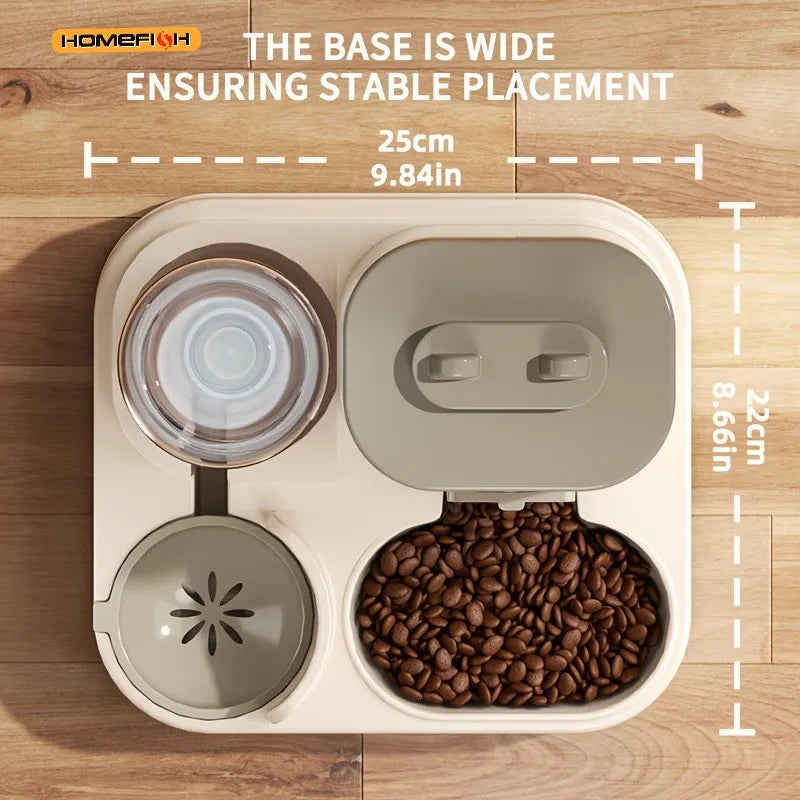 Automatic 2-in-1 Cat Feeder & Water Dispenser - Space-Saving Solution