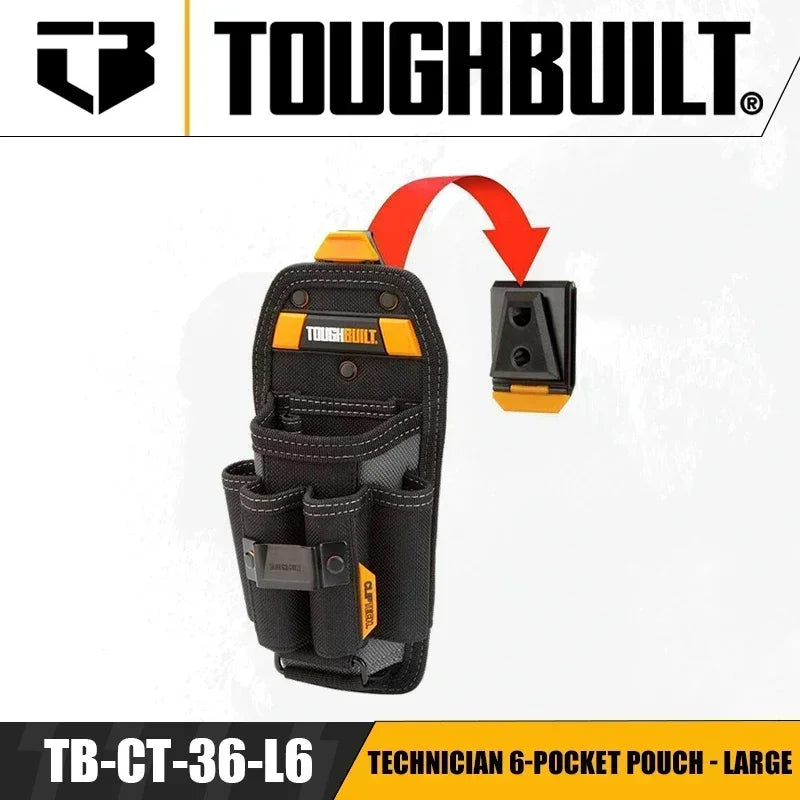 TOUGHBUILT 6-Pocket Pouch - Ultimate Tool Organizer & Multi-Functional Accessory