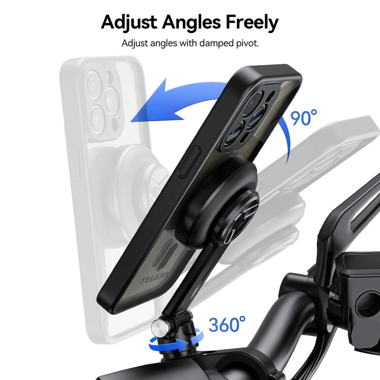 TELESIN 360° Rotating Phone Holder for Bikes & Motorcycles - Capture Every Ride