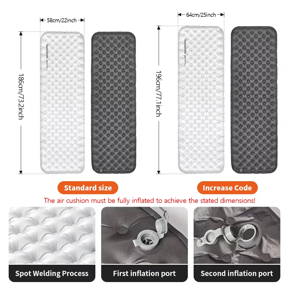 Naturehike Ultralight Camping Air Mattress with High R-Value for Winter