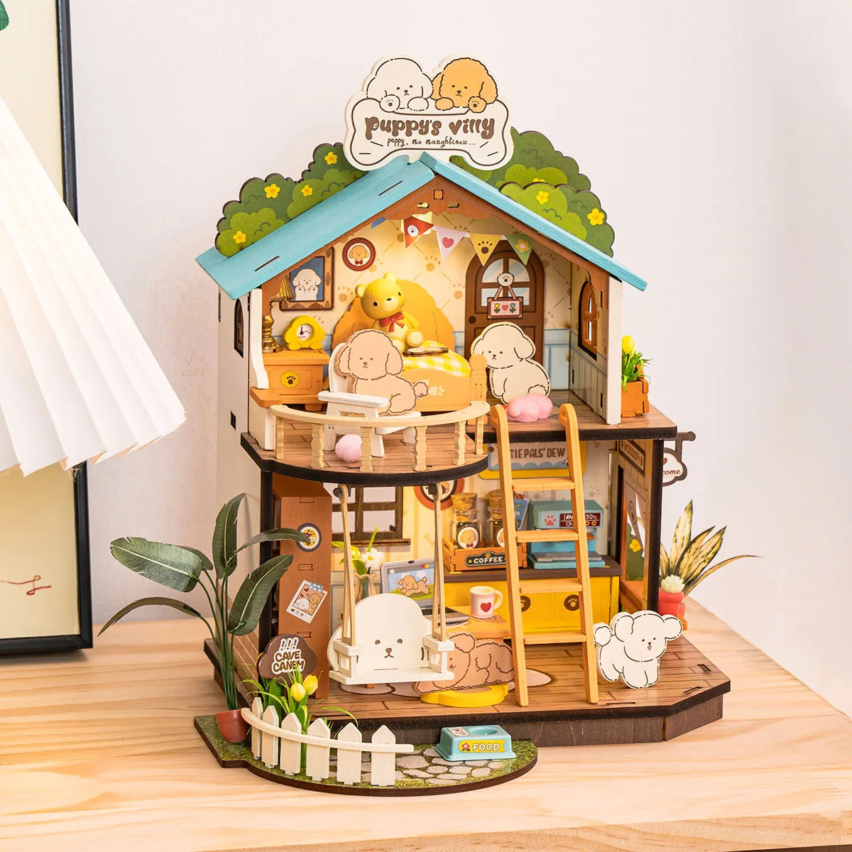 Robotime DIY Puppy Cozy Villa Miniature House Kit for All Ages