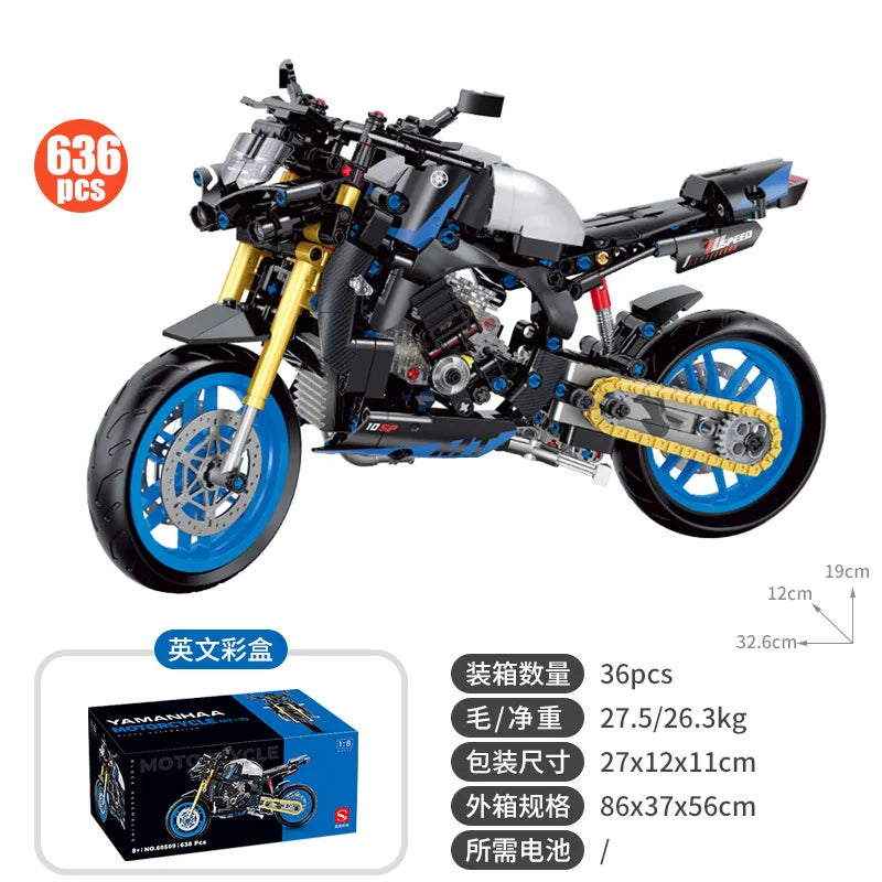 MOULD KING 1:8 Motorcycle Building Block Model Kit - Fun for Kids