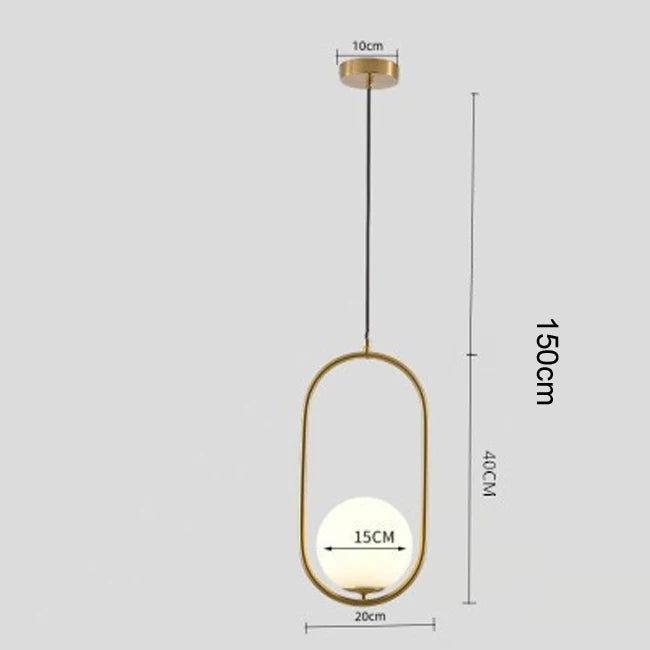 Modern Nordic Glass Ball Pendant Light - Elegant Brass & Black Design