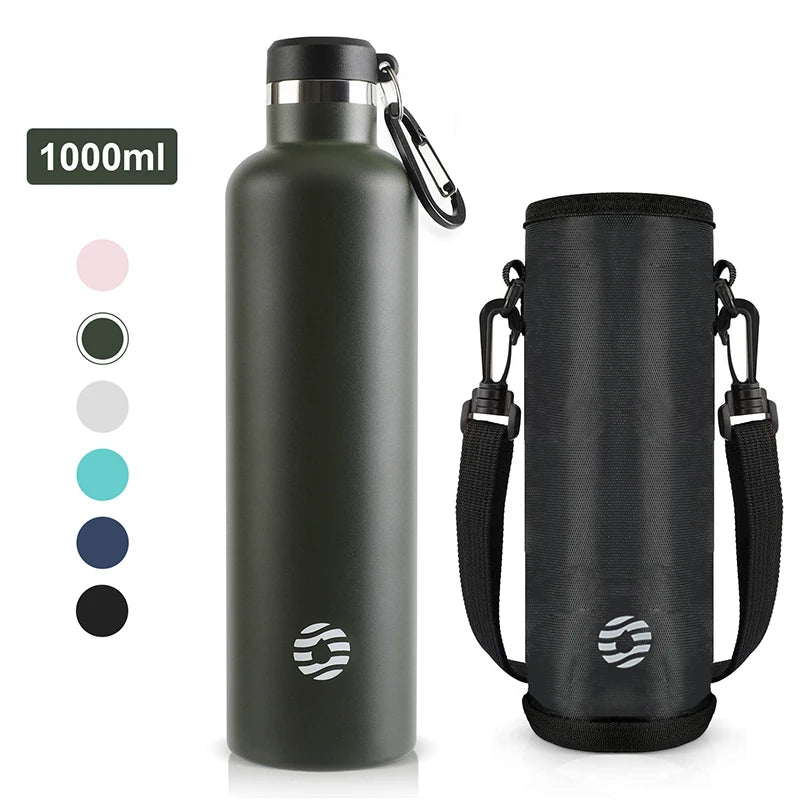 FEIJIAN Vacuum Insulated 1000ml Stainless Steel Bottle - Leak-Proof
