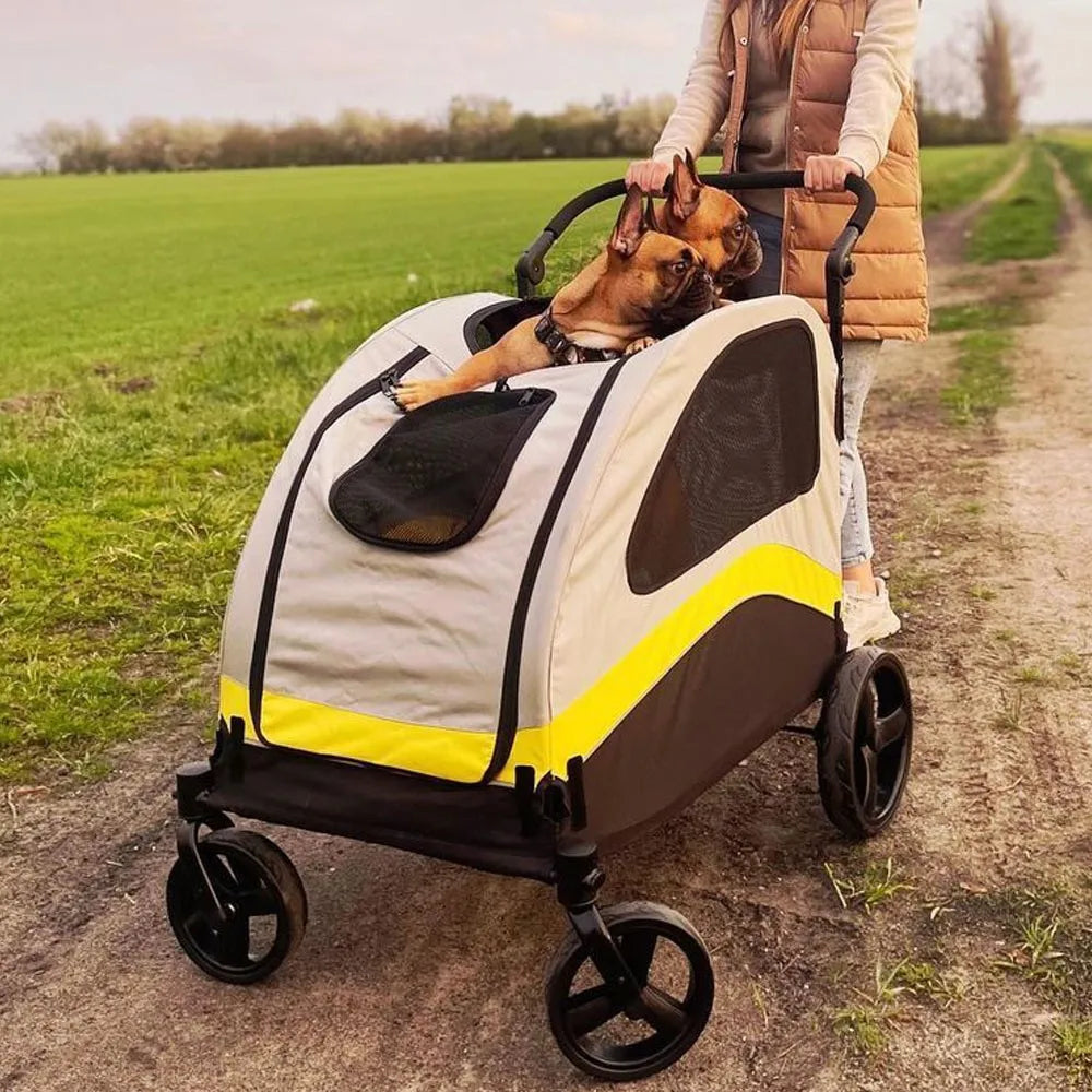 Premium 4-Wheel Pet Stroller - Foldable Dog Jogger Wagon