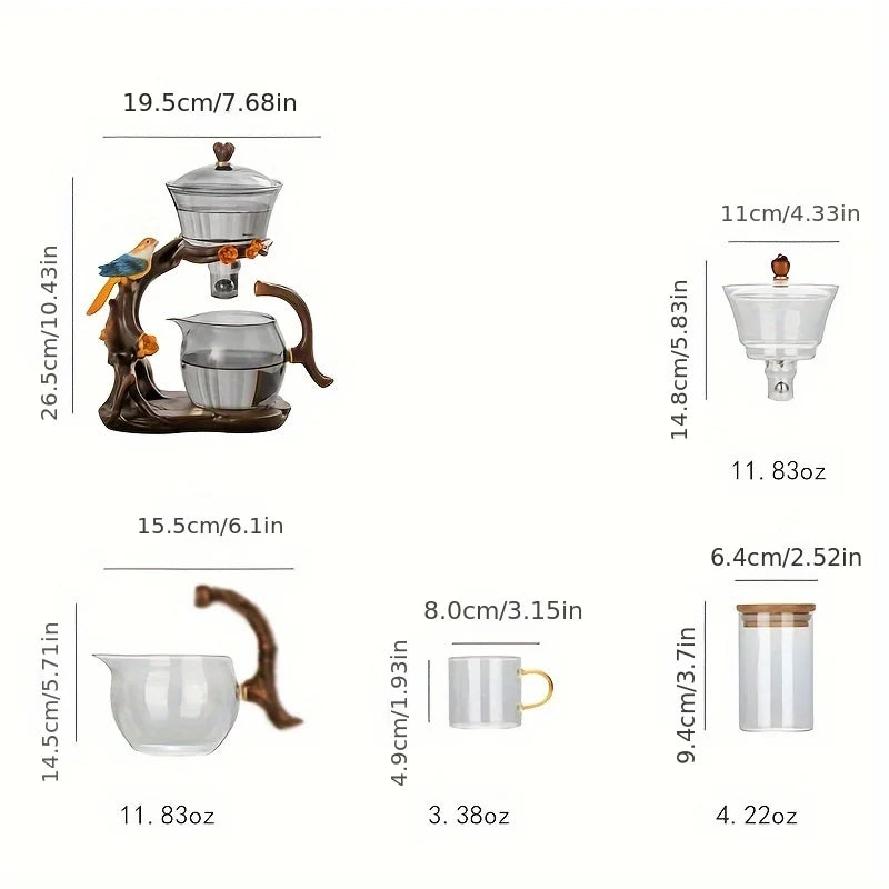 Elegant Drip Glass Tea Set - Semi-Automatic & Heat Resistant