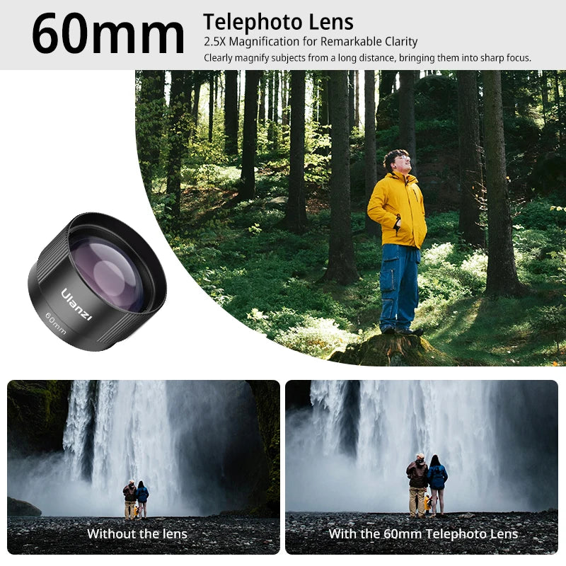 Ulanzi 75mm Macro Lens Kit for iPhone - Ultra Wide Fisheye Lens