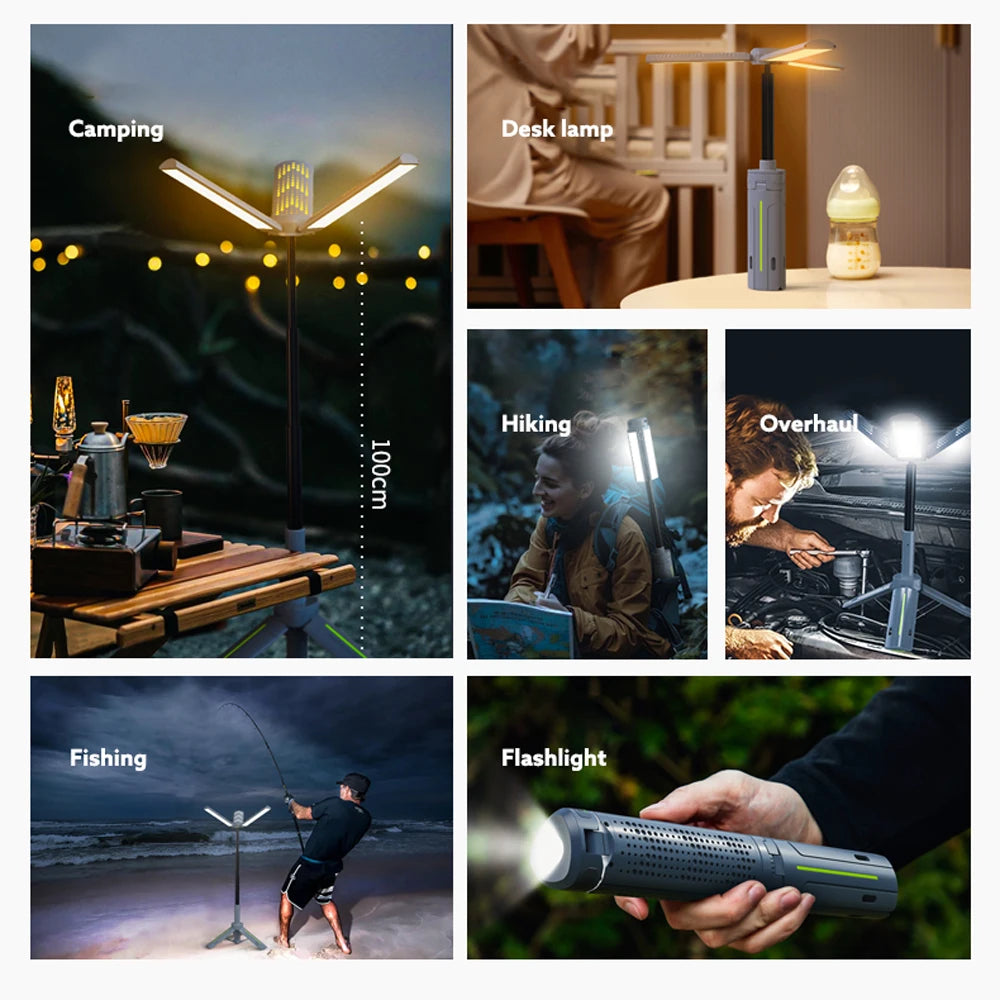 Rechargeable Telescopic Camping Lantern & Flashlight for Outdoor Adventures