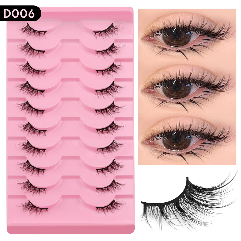 WOSHEER Cat Eye Half Lashes - Soft Wispy Faux Mink Eyelashes