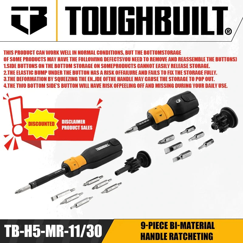 TOUGHBUILT 9-Piece Ergonomic Ratcheting Screwdriver Set