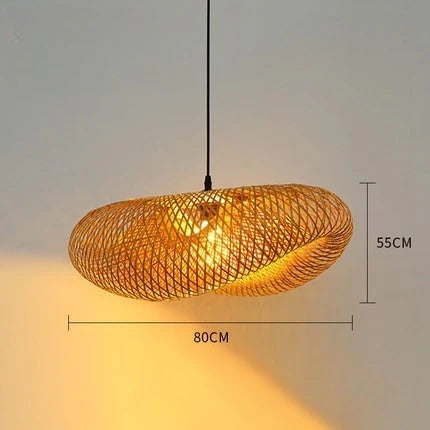 Eco-Friendly Bamboo Pendant Light - Handcrafted Wicker Design