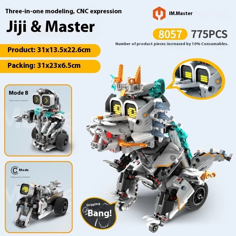 3-in-1 LED Robot Building Block Set for Kids - DIY Educational Toy