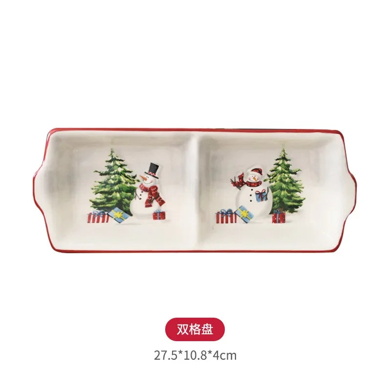 Adorable Christmas Snowman Ceramic Dish Set - Perfect Holiday Decor
