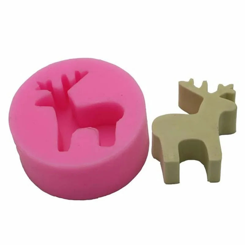 DIY Christmas Elk Candle Silicone Mold for Creative Crafts