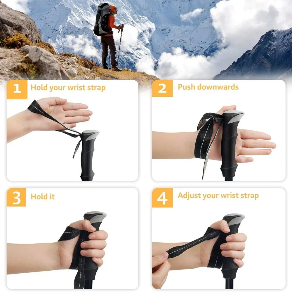 Lightweight Telescopic Trekking Poles for Hiking & Nordic Walking