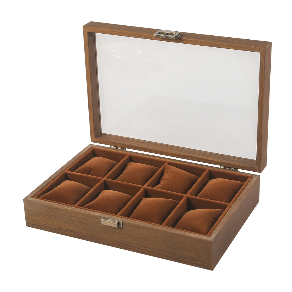 Elegant Wooden Jewelry & Watch Storage Box for Couples