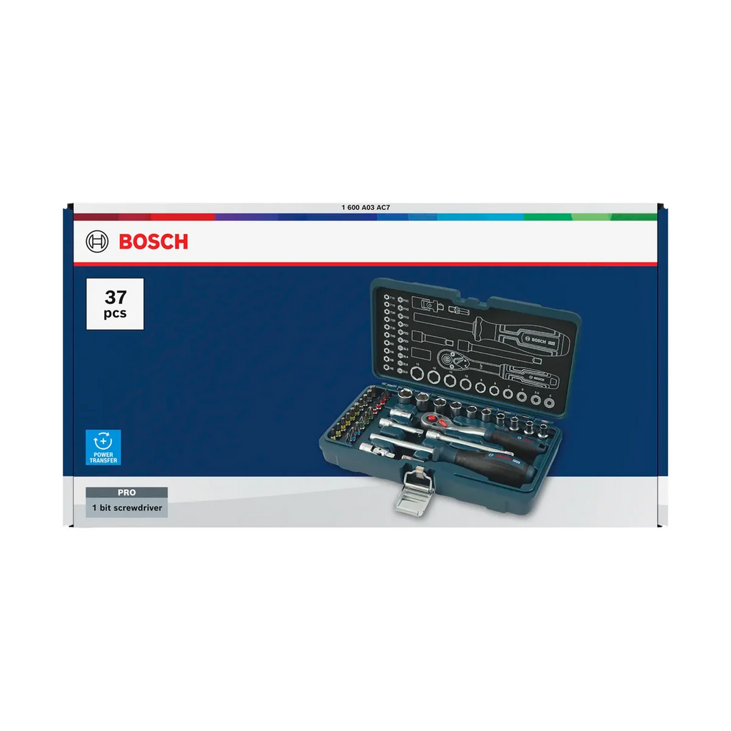 Bosch 37-Piece 1/4" Socket Ratchet Set - Durable Hand Tools