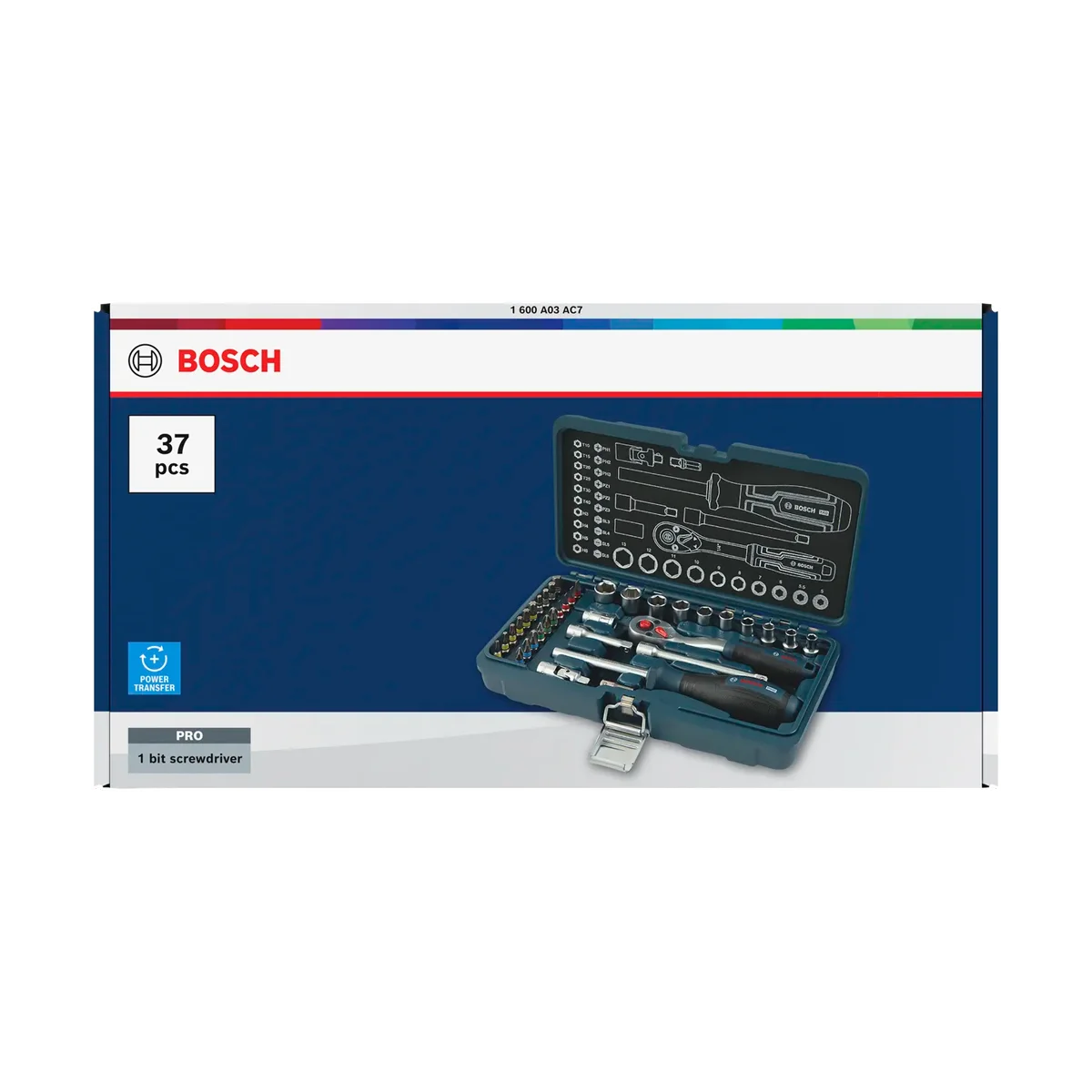 Bosch 37-Piece 1/4" Socket Ratchet Set - Durable Hand Tools