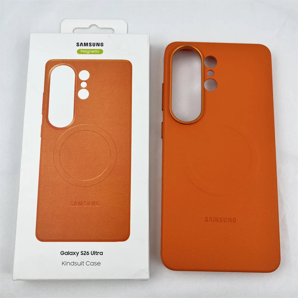 Luxurious Leather Magnetic Case for Samsung Galaxy S26 Ultra