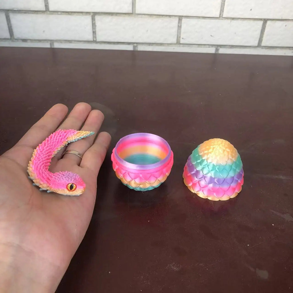 3D Printed Snake Egg Figurine - Unique Anime Desk Decor