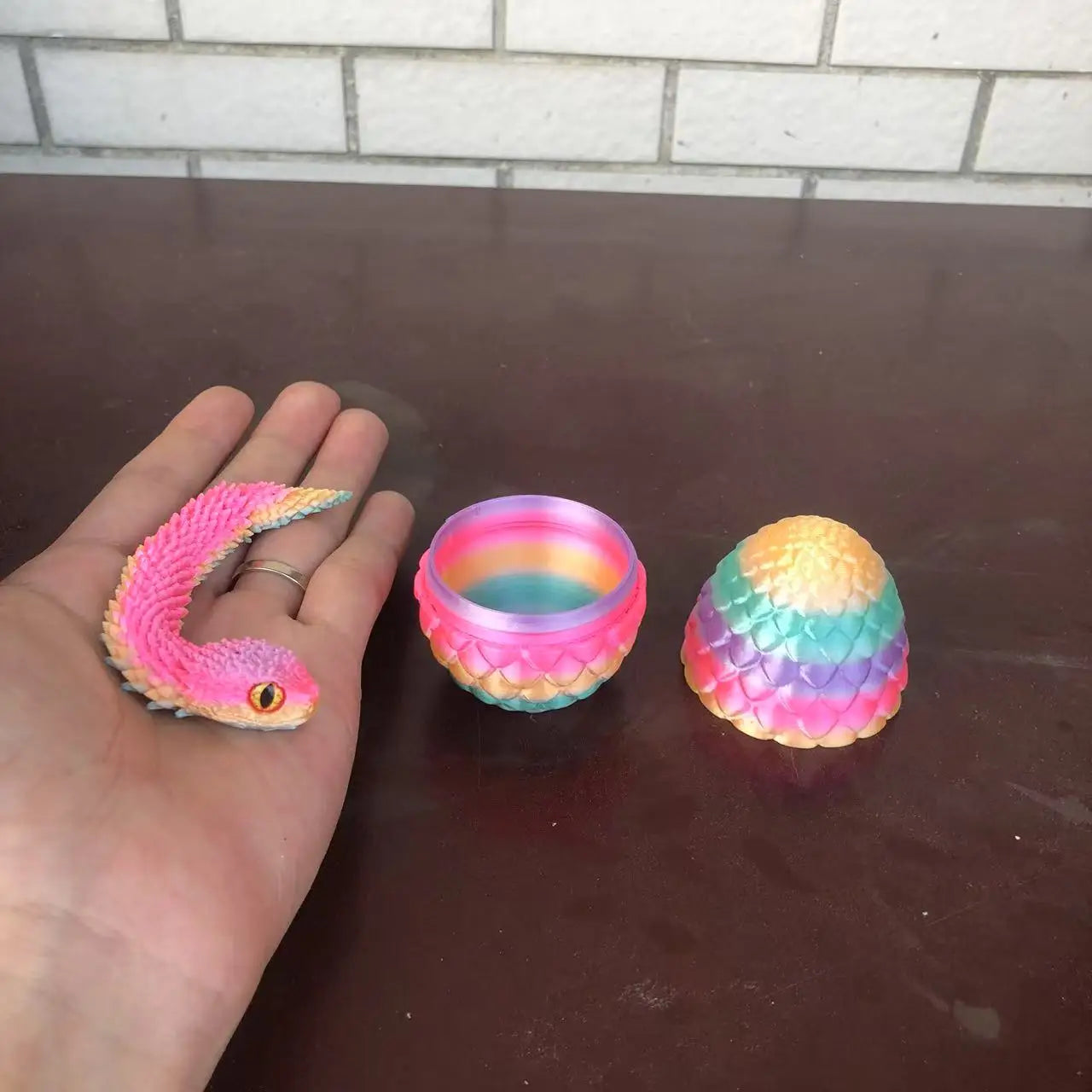 3D Printed Snake Egg Figurine - Unique Anime Desk Decor