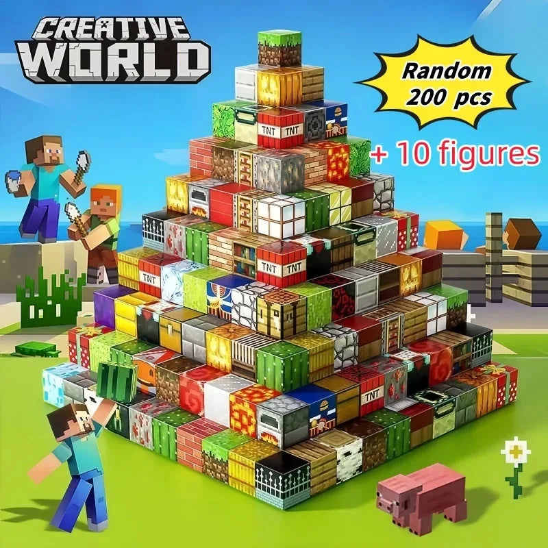 Magnetic Building Blocks Mine World Set - STEM Toy for Kids 3+