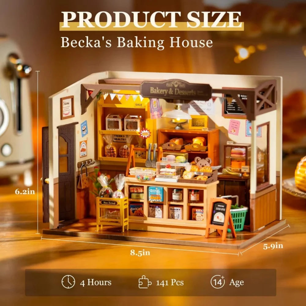 Becka's Baking House 3D Puzzle Kit - Creative Miniature Dollhouse