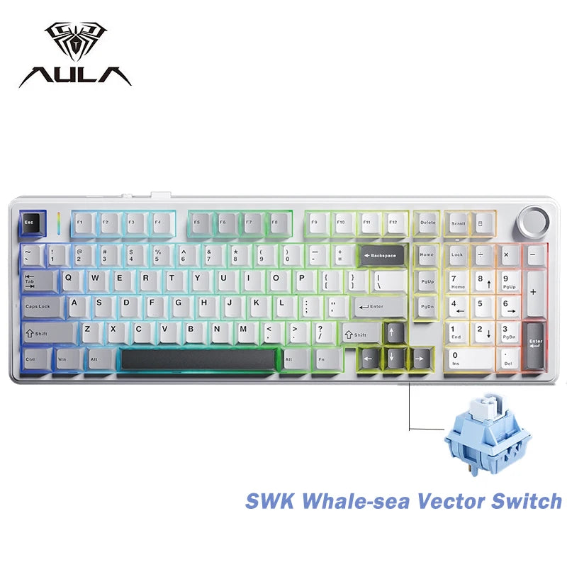 AULA F99 PRO Wireless Mechanical Gaming Keyboard - Tri-Mode, Compact