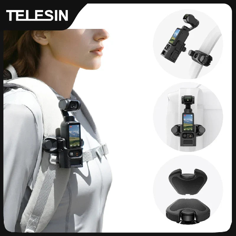 TELESIN Quick-Release Backpack Mount for DJI Pocket 3 - Ultimate Vlogging Tool