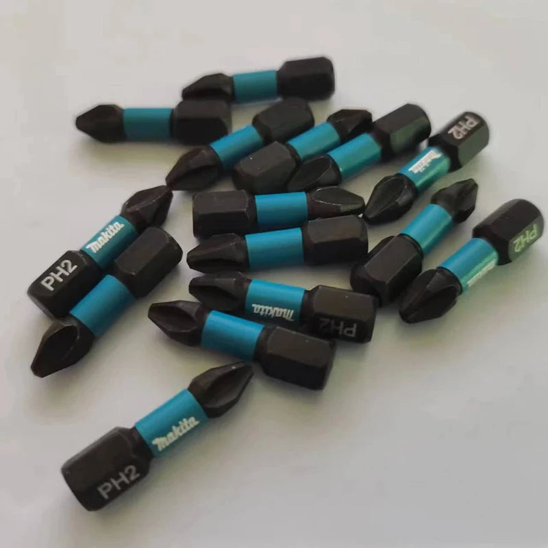 Makita PH2 25MM Impact Screwdriver Bits - 10PC High-Speed Steel Set