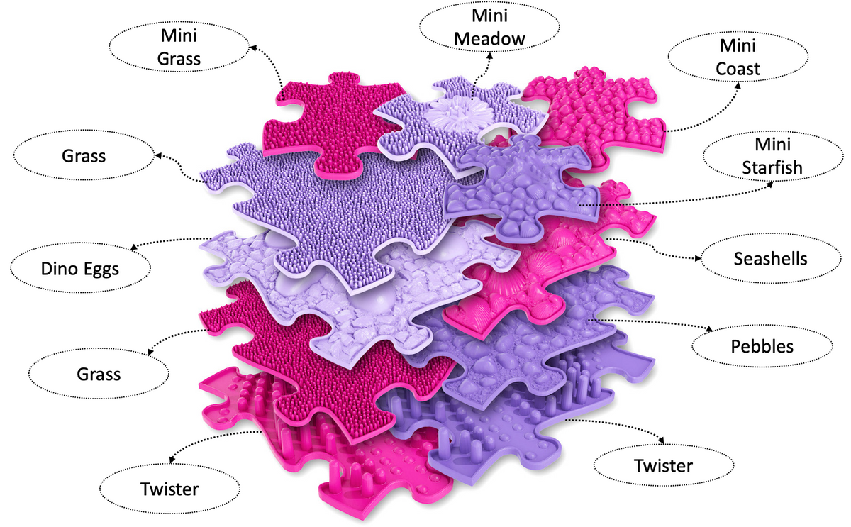 Magical Pink Sensory Playmat Set - 11 Pcs for Tactile Learning