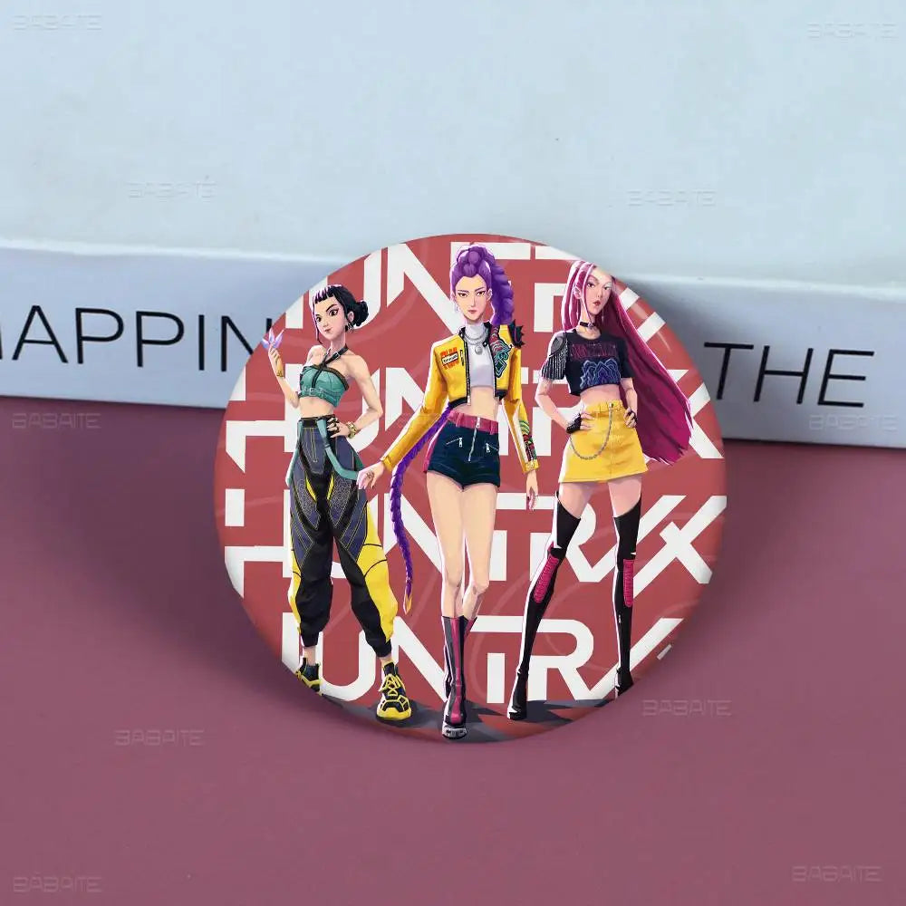 K-Pop Demon Hunters Anime Pin Button | Cute Cartoon Brooch Jewelry