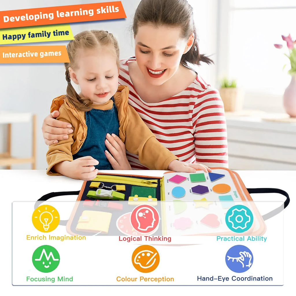 Montessori Busy Board - Educational Sensory Toy for Kids Aged 3-6