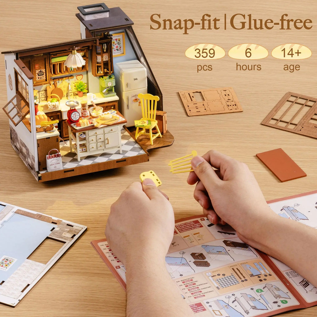 Rolife DIY Miniature Baking Kitchen House Kit - Creative 3D Puzzle