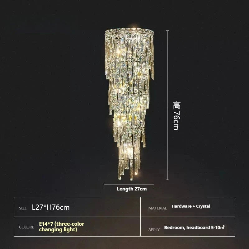 Elegant Modern Crystal Wall Lamp for Living Room & Staircase Decor