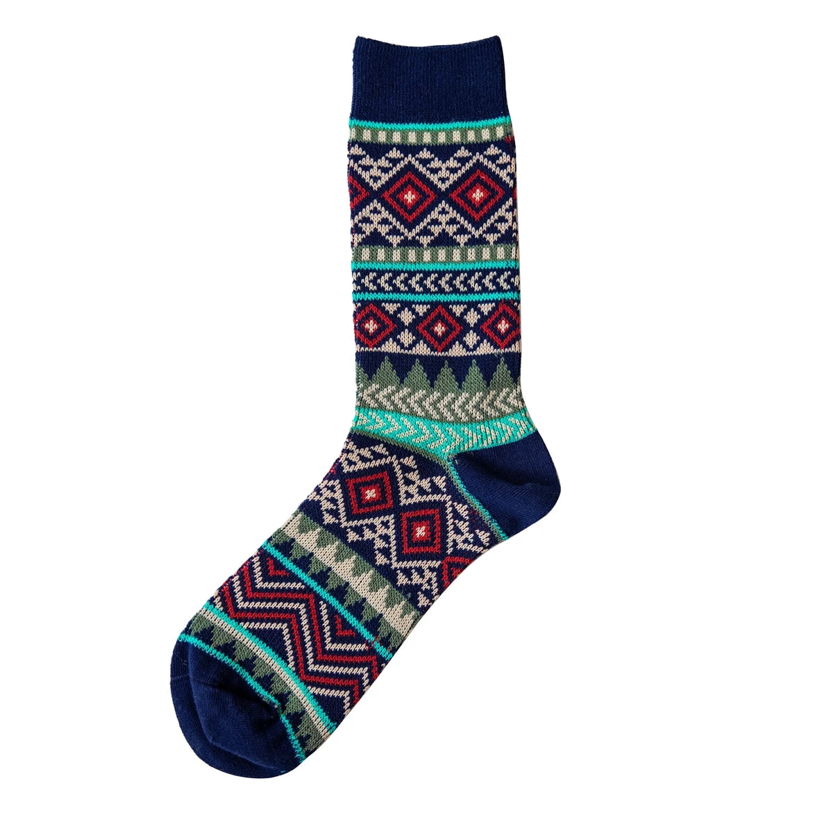 5 Pairs Vintage Fair Isle Crew Socks for Boots - Stylish Comfort