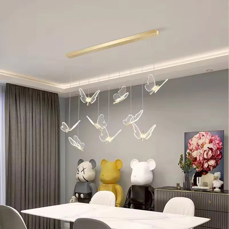 Luxury Modern Acrylic Butterfly Spiral Chandelier - Elegant Home Lighting