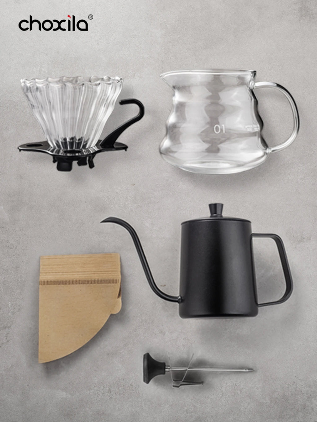 Choxila Portable Pour Over Coffee Maker Set - Travel Coffee Kit