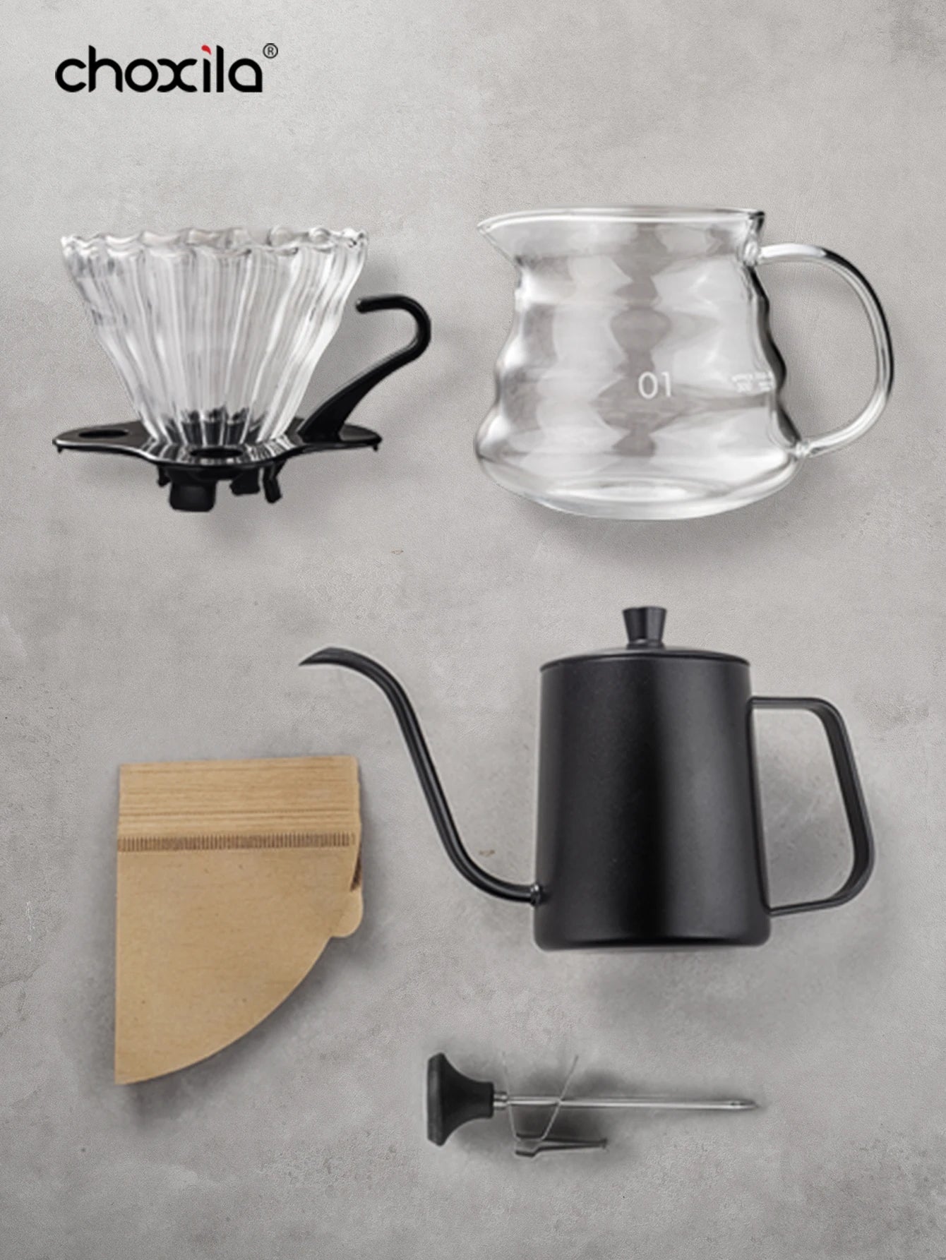Choxila Portable Pour Over Coffee Maker Set - Travel Coffee Kit