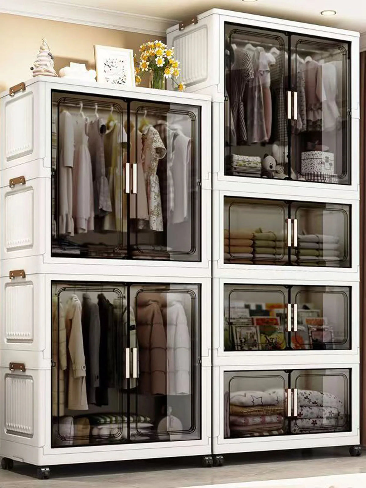 Folding Storage Cabinet - Multi-Use Organizer for Home & Kitchen