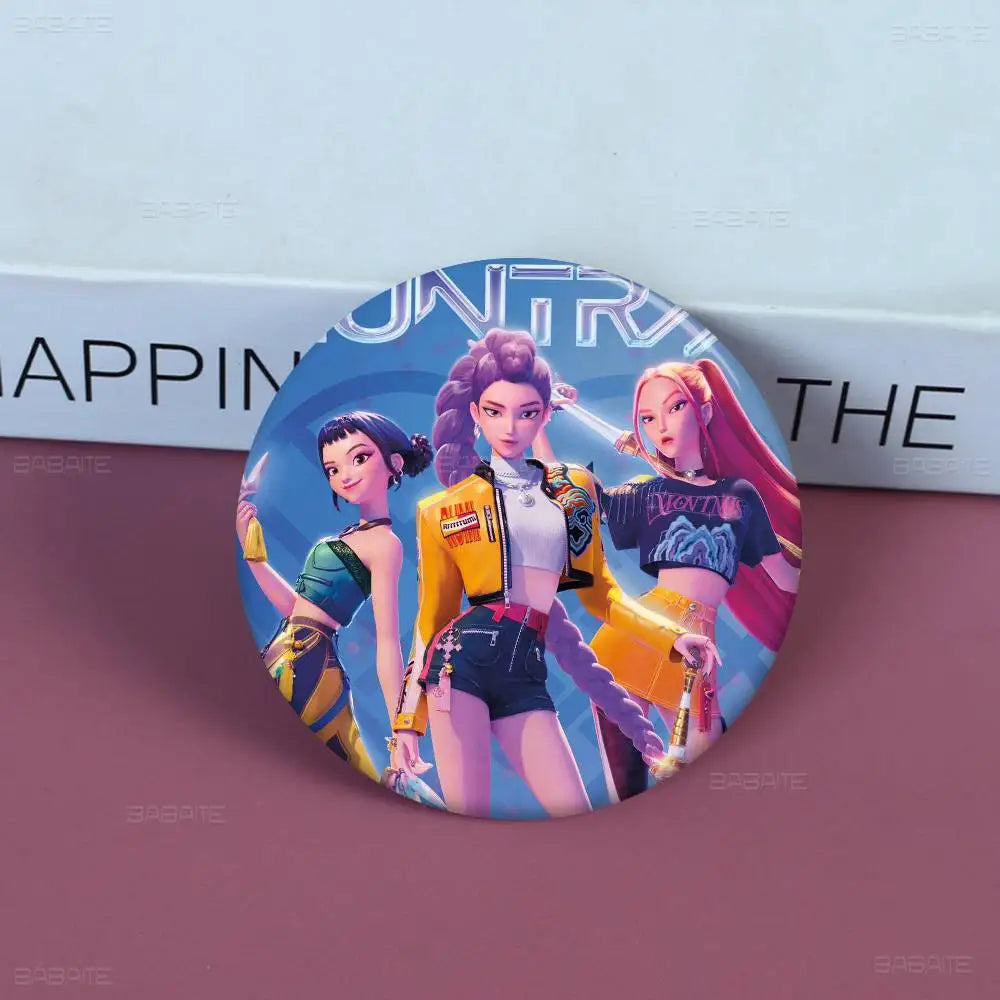K-Pop Demon Hunters Anime Pin Button | Cute Cartoon Brooch Jewelry