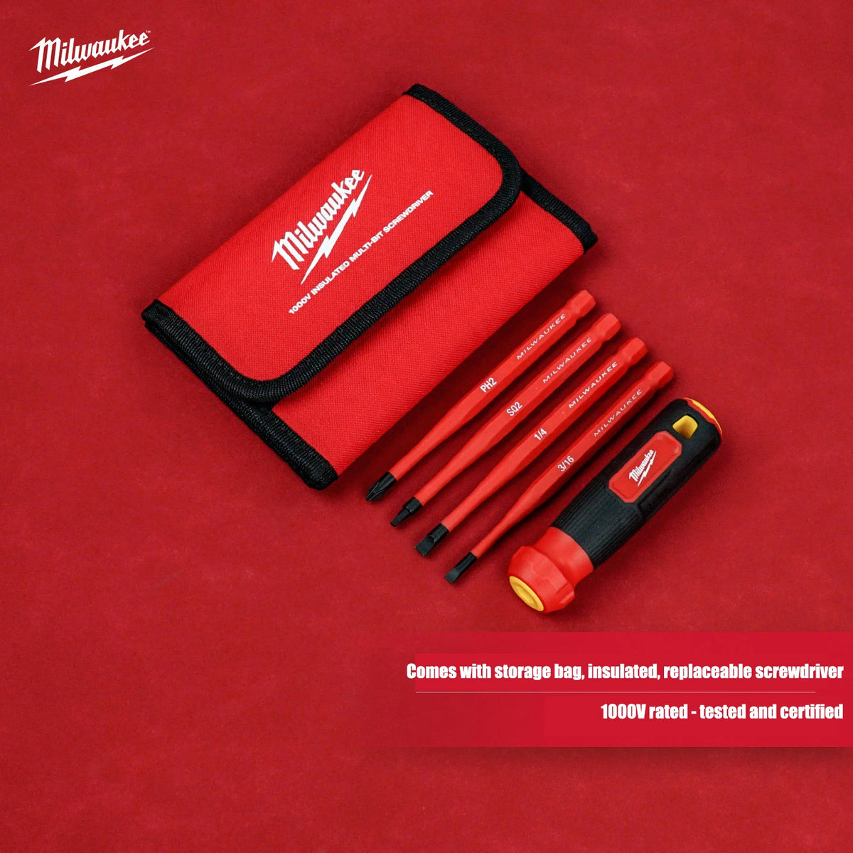 Milwaukee 4-in-1 1000V Insulated Slim Tip Screwdriver Set