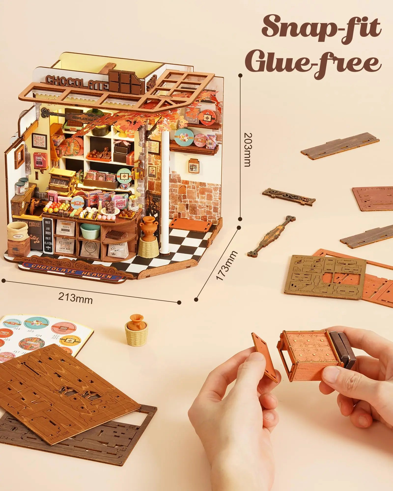 ROBOTIME Vintage Miniature Dollhouse Kit - DIY Craft & Home Decor