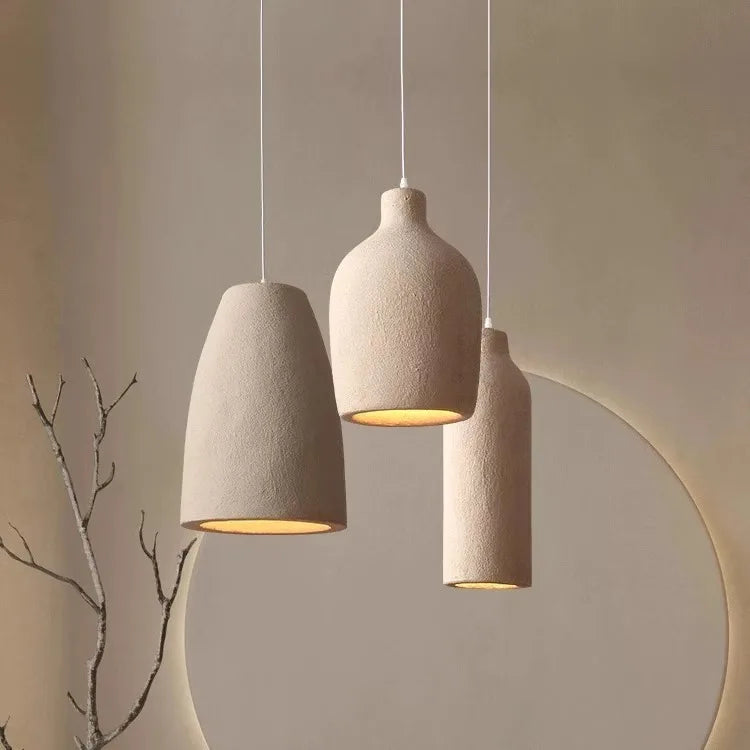 Elegant Japanese Wabi Sabi LED Pendant Lamp for Dining & Kitchen