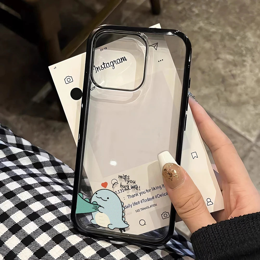 Couple Matching Cute Dinosaur iPhone Case - Fun & Protective